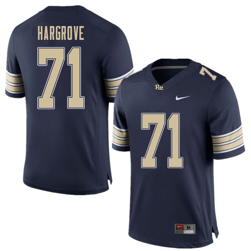 Men #71 Bryce Hargrove Pittsburgh Panthers College Football Jerseys Sale-Home Blue